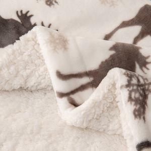 FreshFolds Cielo Moose Fleece Reversible Sherpa Blanket alternate view