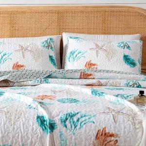 FreshFolds 3pc. Coastal Shell Reversible Quilt Set alternate view