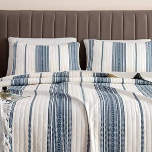 FreshFolds 3pc. Farmhouse Inspired Striped Reversible Quilt Set alternate view