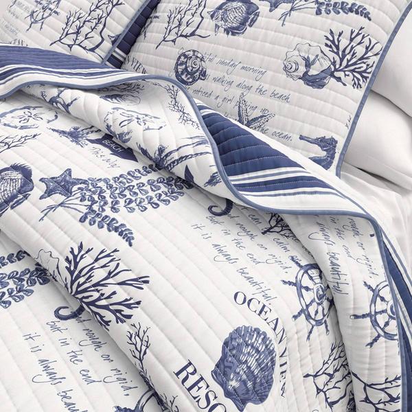 FreshFolds Calypso 3pc. Reversible Coastal Quilt Set alternate view