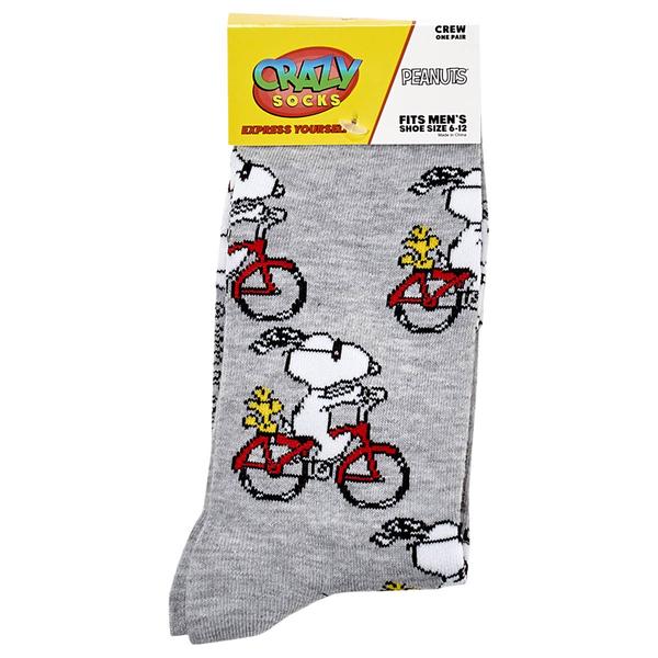 Mens Crazy Socks Snoopy And Woodstock Crew Socks
