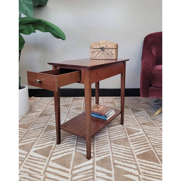eccostyle(tm) Solid Bamboo Recliner End Table w/ Drawer alternate view