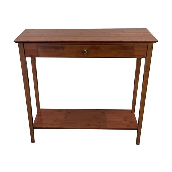 eccostyle(tm) 2-Tier Solid Bamboo Console Table w/ Drawer