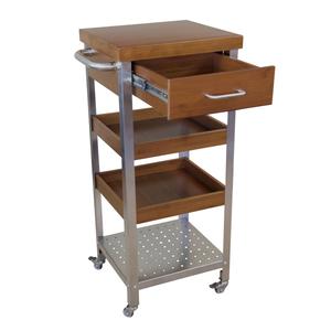 eccostyle(tm) Solid Bamboo & Stainless Steel Kitchen Cart Tower