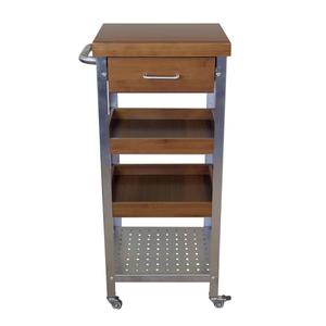 eccostyle(tm) Solid Bamboo & Stainless Steel Kitchen Cart Tower alternate view