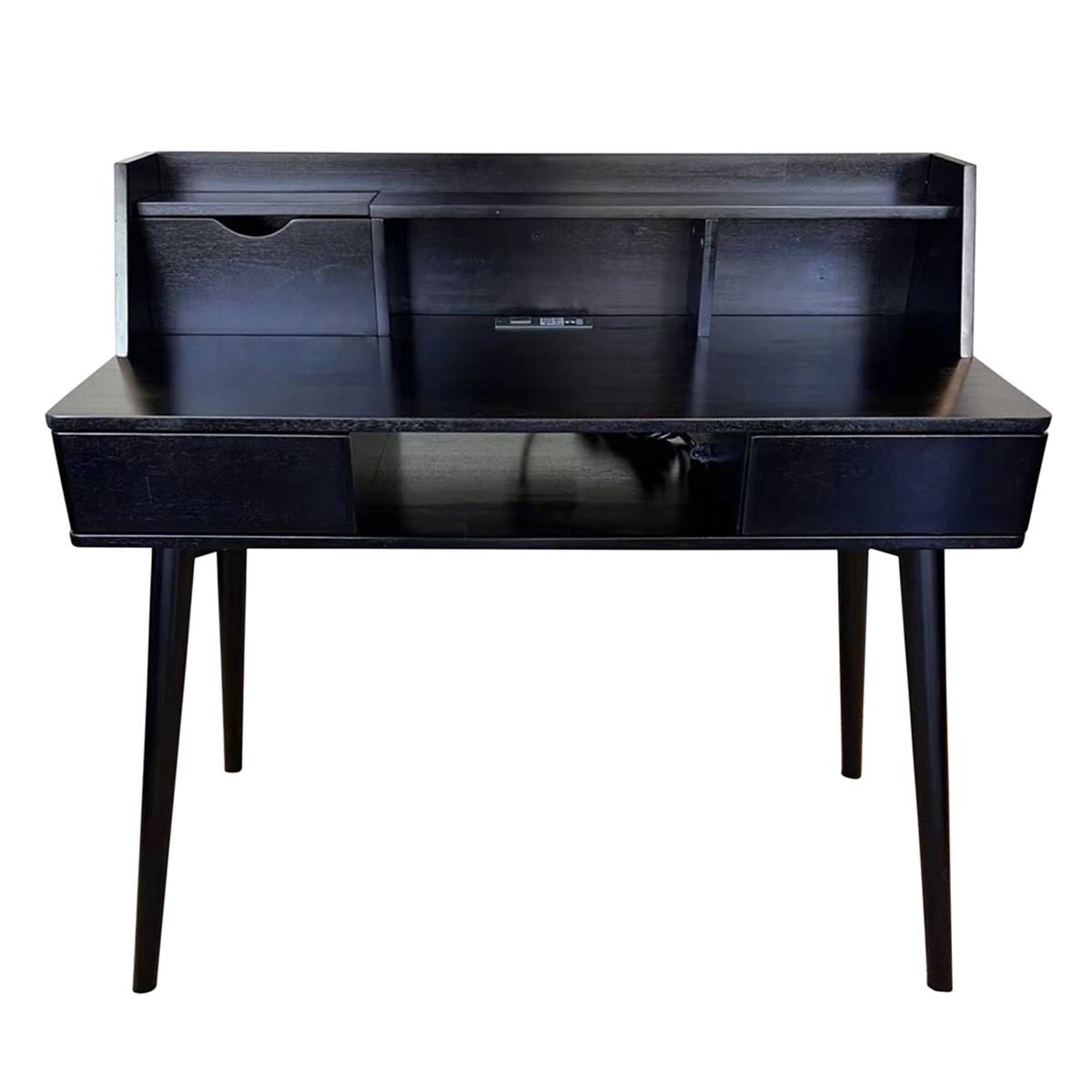 Casual Contemporary Living Solid Acacia Desk w/ Charging Station