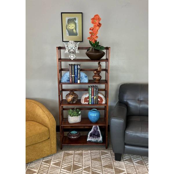 Casual Contemporary Living Solid Acacia 5 Tier Folding Bookcase alternate view