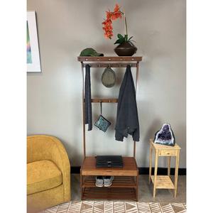 eccostyle(tm) Solid Bamboo Entryway Hall Tree w/ Storage Area alternate view