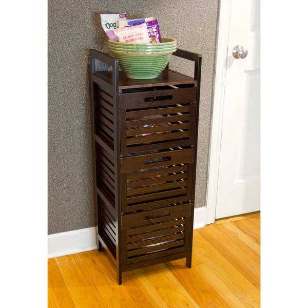 eccostyle(tm) Solid Bamboo 3 Drawer Pantry Tower alternate view
