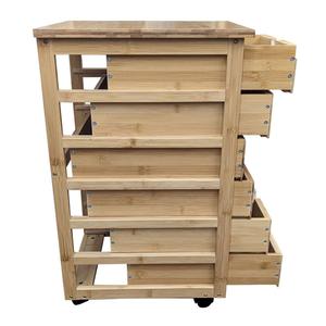 eccostyle(tm) Solid Bamboo 6 Drawer Rolling Cart alternate view