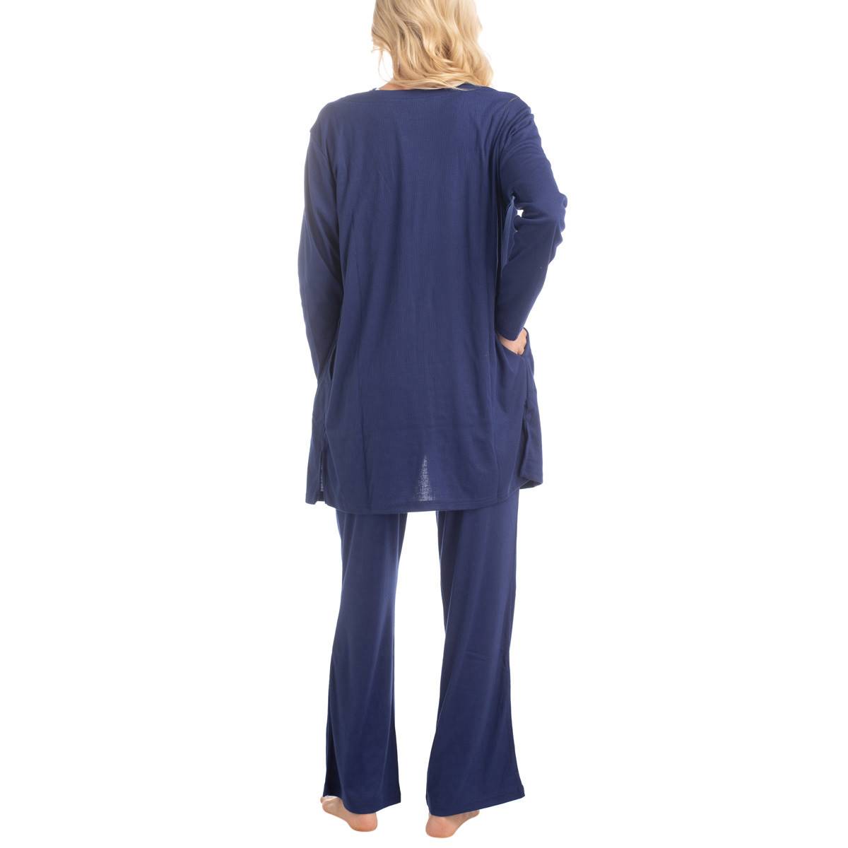 Plus Size MUK LUKS(R)  3pc. Anything Pajama Set - Navy Dot