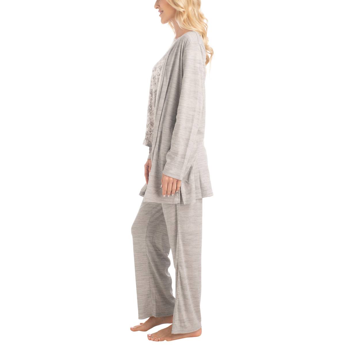 Plus Size MUK LUKS(R)  3pc. Anything Pajama Set - Grey Cotton Candy