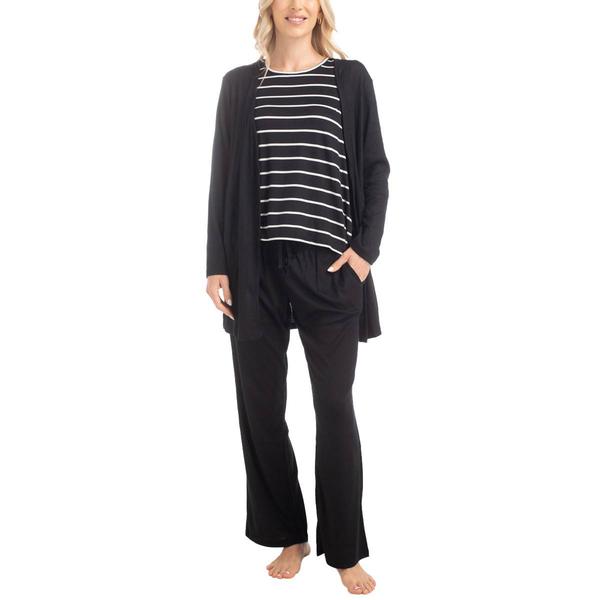 Plus Size MUK LUKS(R) 3pc. Stripe Pajama Set - Short Length