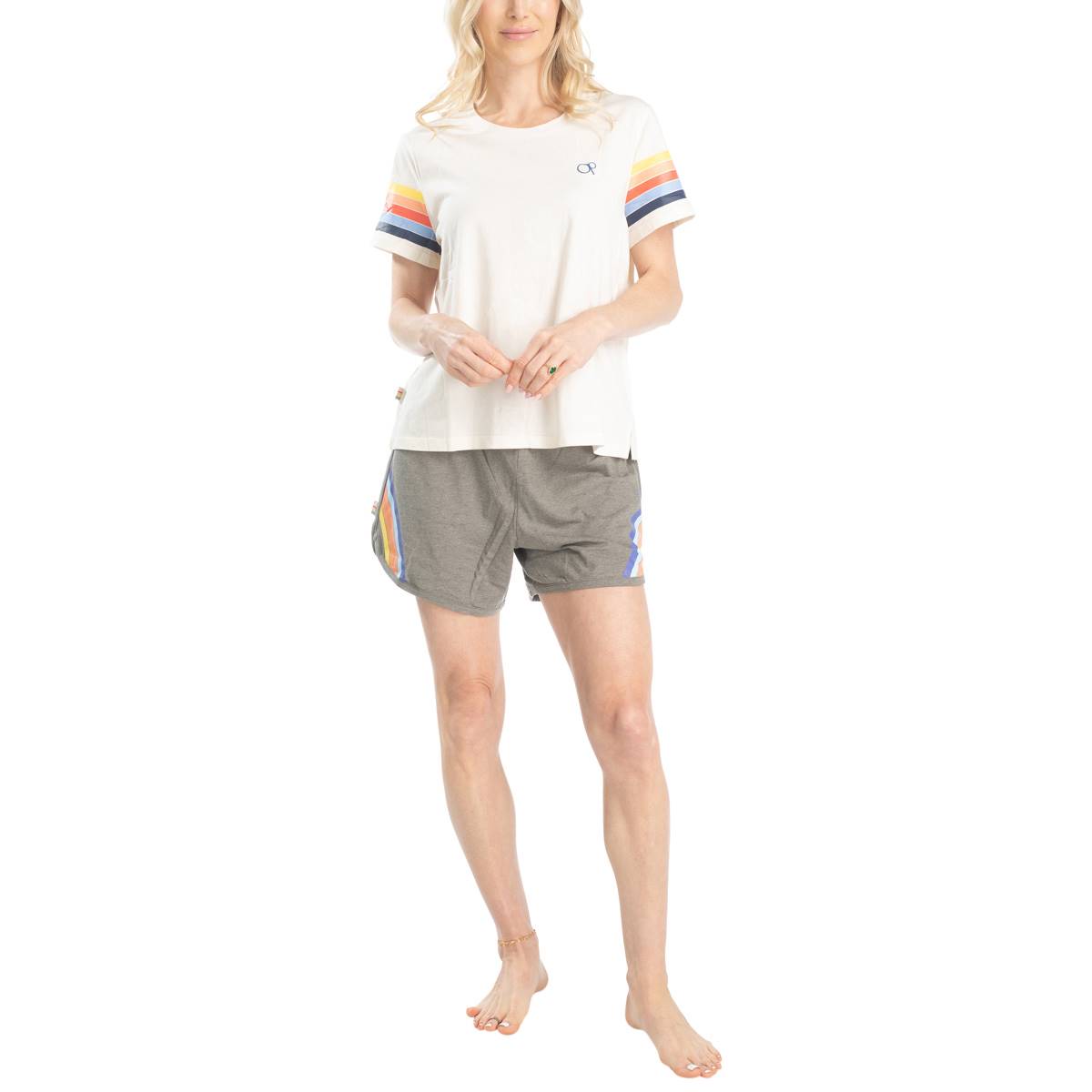 Womens Ocean Pacific Day Breakers T-Shirt Pajama Shorts Set