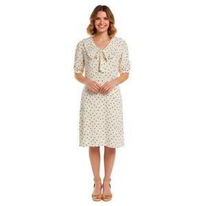 Womens Vivid Aura Short Sleeve Peter Pan Collar A-Line Dress