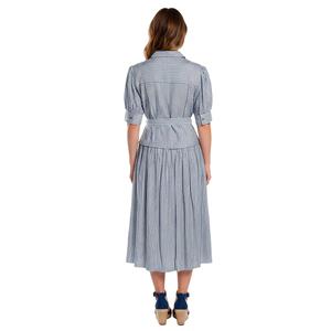 Womens Vivid Aura Short Puff Sleeve Stripe Shirtdress alternate view