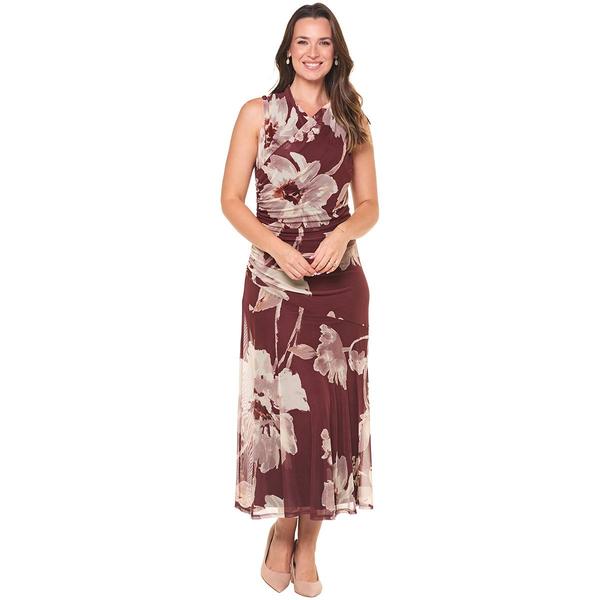 Womens Vivid Aura Sleeveless Floral Mesh Midi Dress alternate view
