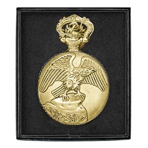 Mens Gold Alloy Engraved Eagle Pocket Watch - 37741 alternate view