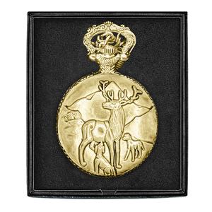 Mens Gold Alloy Engraved Deer Pocket Watch - 37745 alternate view