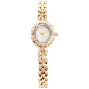Womens Gold-Tone Silver Sunray Dial Watch - AM207A alternate view