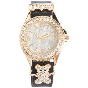 Womens Black Dial Watch with Teddy Bear Charms - AS106G alternate view