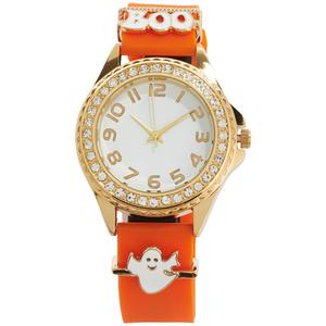 Womens Halloween Charms on Orange Band Watch - AS128B