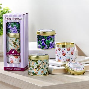 Spring 6oz. Tin Candles in Gift Box - Set of 3