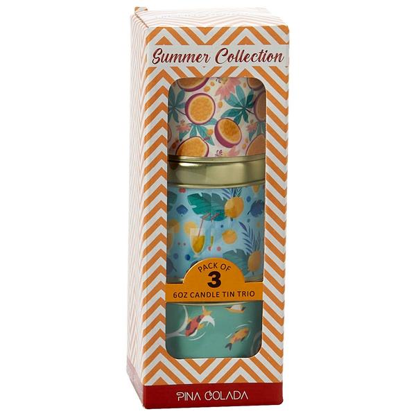 Summer 6oz. Tin Candles in Gift Box - Set of 3 alternate view