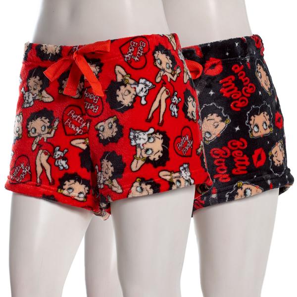 Juniors Betty Boop Hearts & Kisses 2pk. Plush Pajama Bottoms