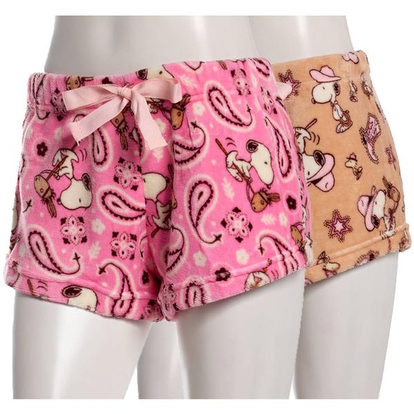 Juniors Peanuts(tm) Snoopy Cowboy Western 2pk. Plush Pajama Bottoms alternate view
