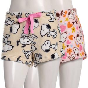 Juniors Peanuts(tm) Snoopy Pastel 2pk. Plush Pajama Bottoms