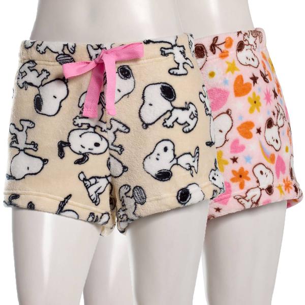 Juniors Peanuts(tm) Snoopy Pastel 2pk. Plush Pajama Bottoms alternate view