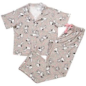 Juniors Peanuts(tm) Short Sleeve Snoopy Cheetah Long Leg Pajama Set alternate view