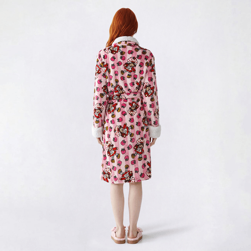 Juniors Strawberry Shortcake(tm) Berries & Stripes Sherpa Trim Robe alternate view