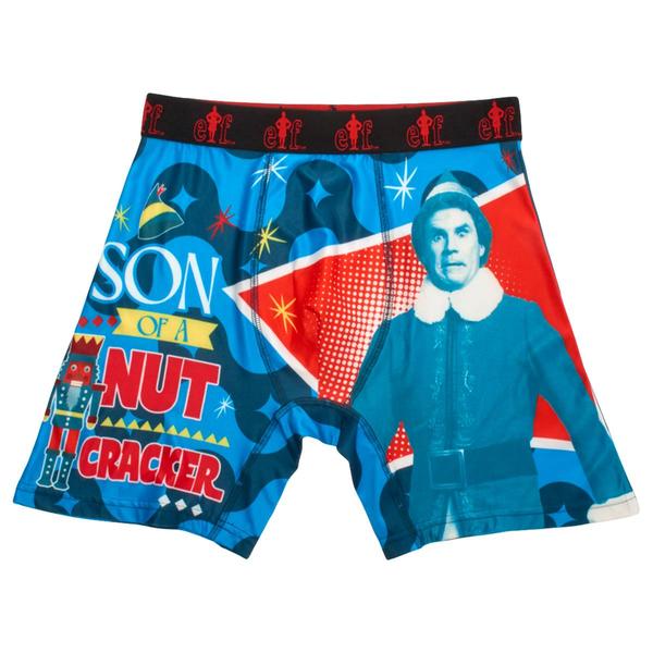 Mens Elf Son of a Nutcracker Christmas Boxer Briefs