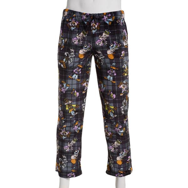 Mens Hip Hop Looney Tunes Plaid Silky Pajama Pants