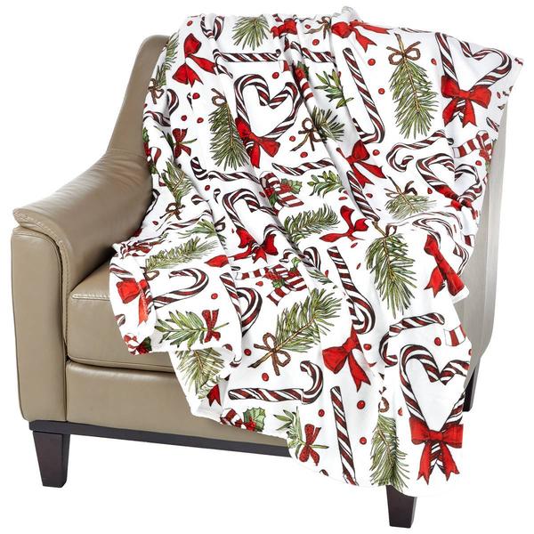 Ashley Cooper(tm) Candy Cane Lane Plush Throw