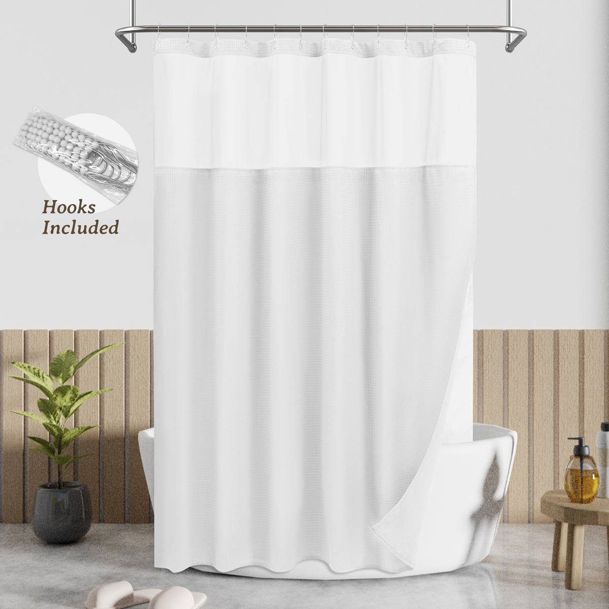 Awesome Home Waterproof Polyester Honeycomb Dobby Shower Curtain