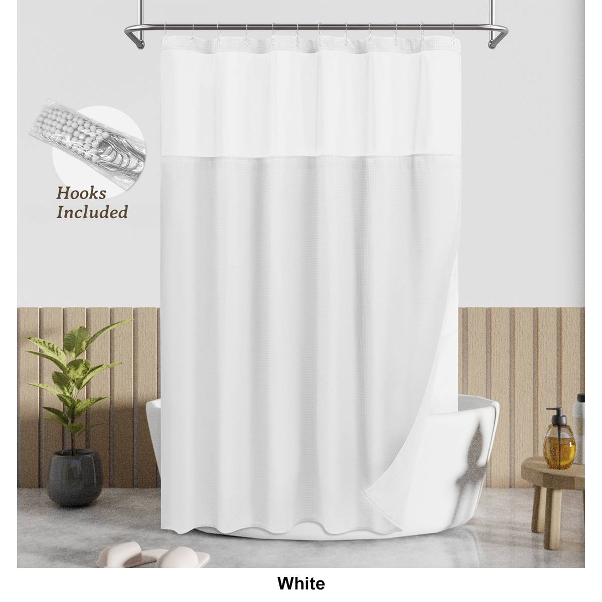 Awesome Home Waterproof Polyester Honeycomb Dobby Shower Curtain