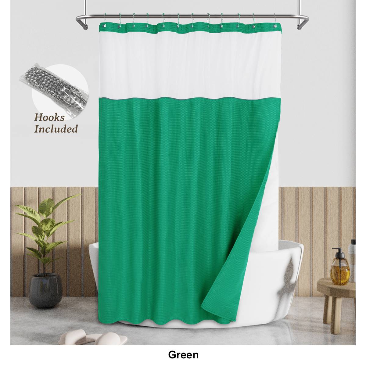 Awesome Home Waterproof Polyester Honeycomb Dobby Shower Curtain