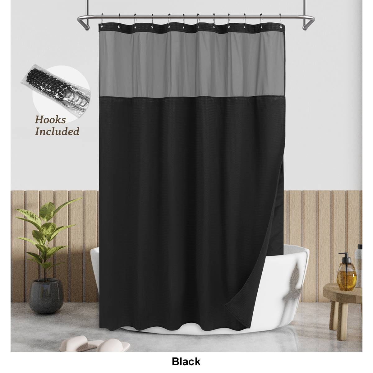 Awesome Home Waterproof Polyester Honeycomb Dobby Shower Curtain