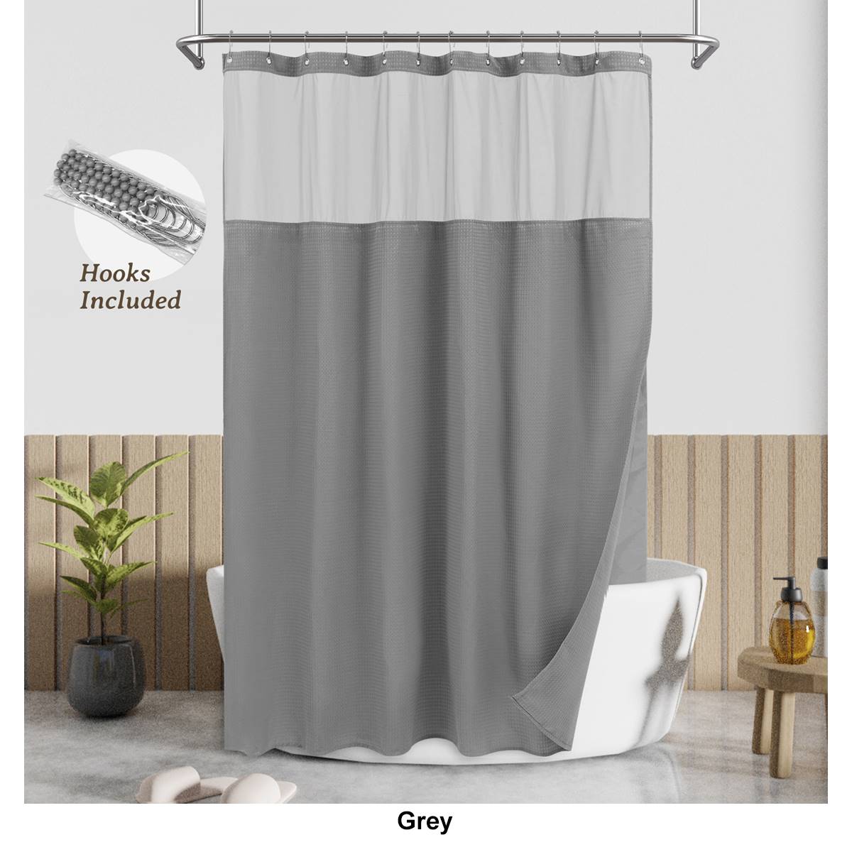 Awesome Home Waterproof Polyester Honeycomb Dobby Shower Curtain