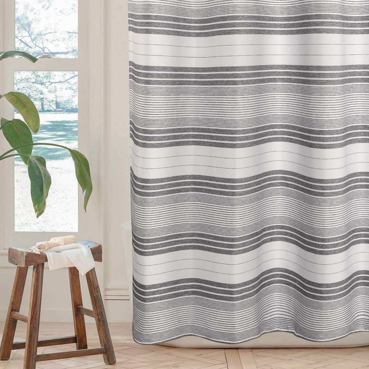 Awesome Home Horizontal Beach Stripe Shower Curtain