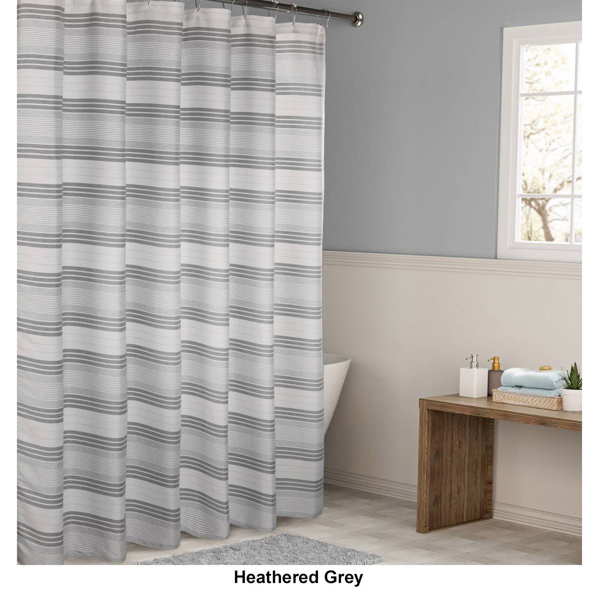 Awesome Home Horizontal Beach Stripe Shower Curtain