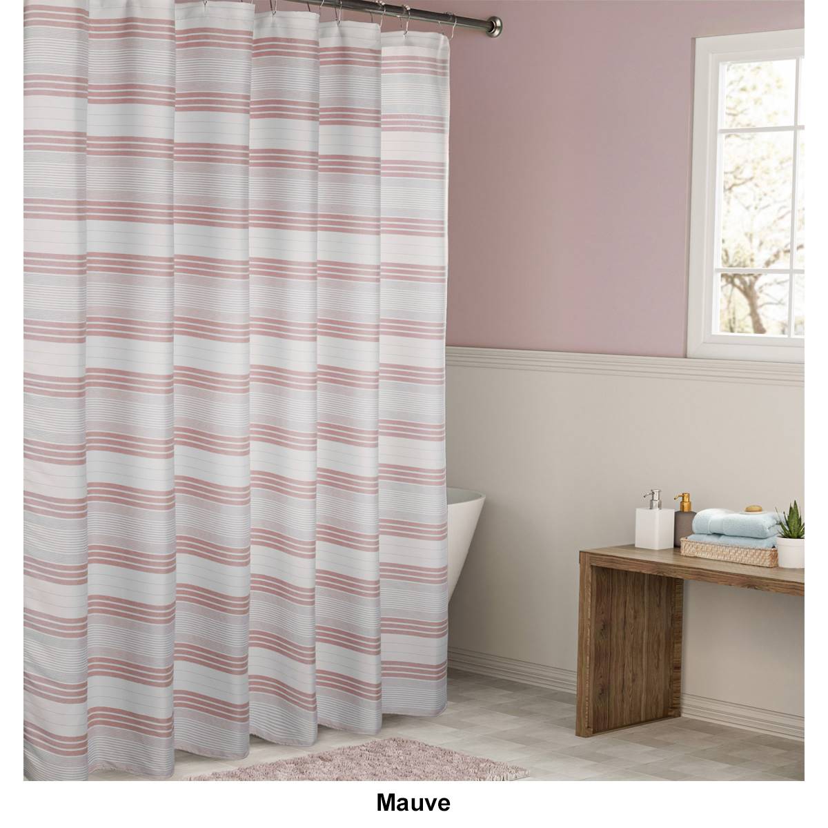 Awesome Home Horizontal Beach Stripe Shower Curtain