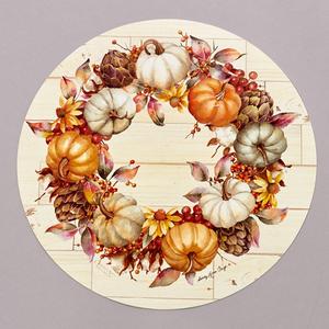 Pumpkin Time Round Reversible Placemat