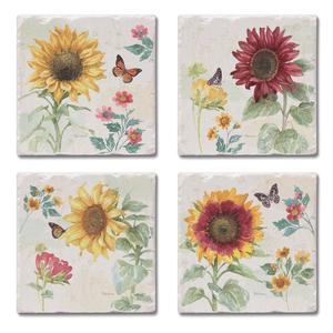 4pk. Sunflower Splendor Square Coaster Set