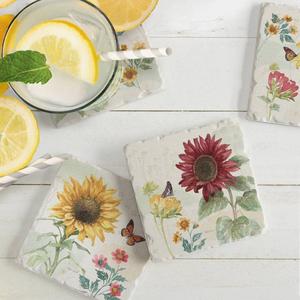 4pk. Sunflower Splendor Square Coaster Set alternate view