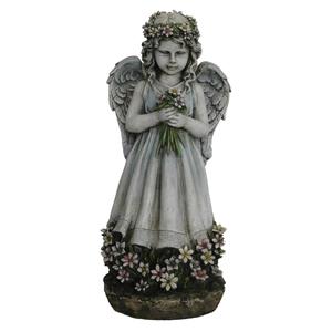 Hi-Line Gift Angel Holding Flowers Garden Statue