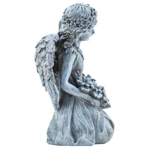 Hi-Line Gift Kneeling Angel Holding Flowers Garden Statue alternate view